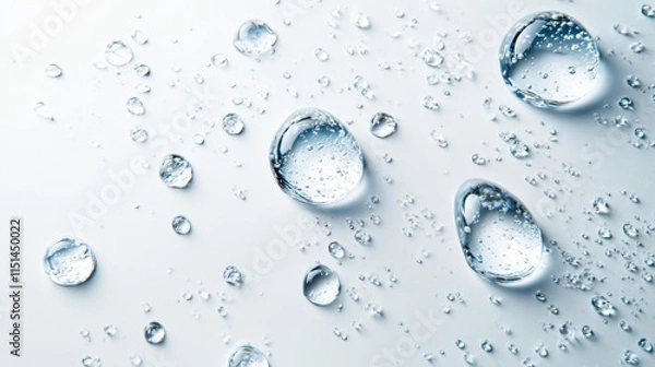 Fototapeta Waters drops on white background with empty space
