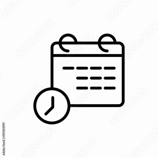 Obraz calendar time clock watch hour icon vector sign