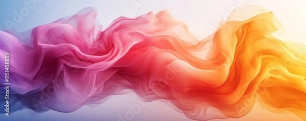 Fototapeta Gradient transitions forming soft, abstract color flows. Generative AI