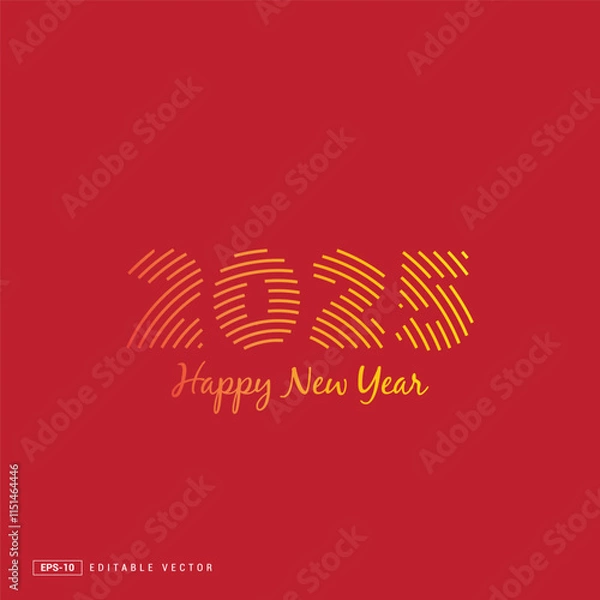 Obraz Happy New Year 2025 with colourful theme.