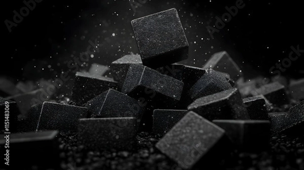 Fototapeta Dark Cubes 3D Illustration