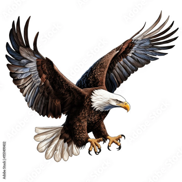 Obraz a bald eagle with spread wings