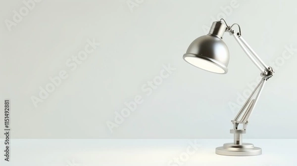 Fototapeta A clean, minimalist desk lamp with a sleek design, isolated on white to show its details.