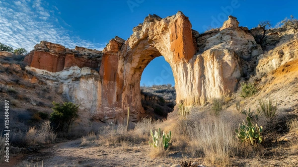 Fototapeta Majestic Desert Arch: A Stunning Natural Bridge in the Canyon