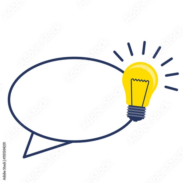 Fototapeta Light Bulb Idea in Speech Bubble