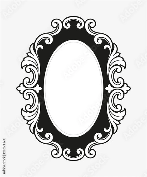 Obraz Vector vintage border frame engraving with retro ornament Vector