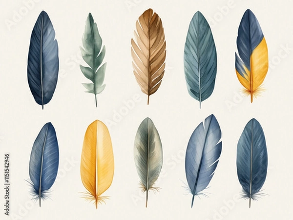 Fototapeta collection of feathers