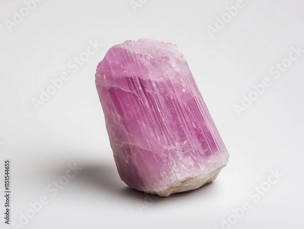 Obraz Stunning Kunzite Gemstone Showcased on a Pristine White Background for Ultimate Visual Appeal.