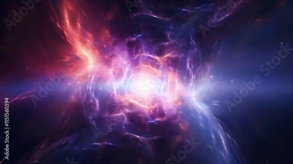 Fototapeta Cosmic Explosion with Vibrant Colors in Deep Space Background