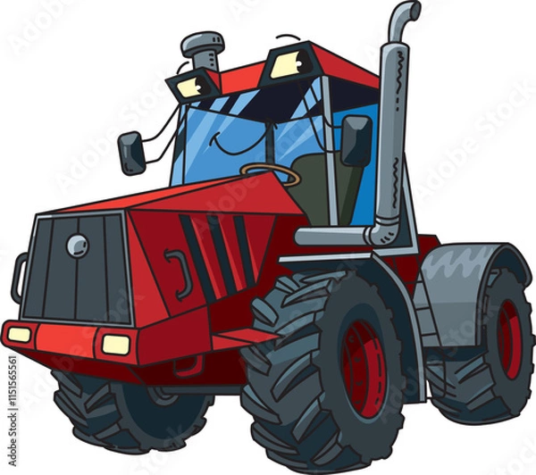 Obraz Funny small tractor with eyes.