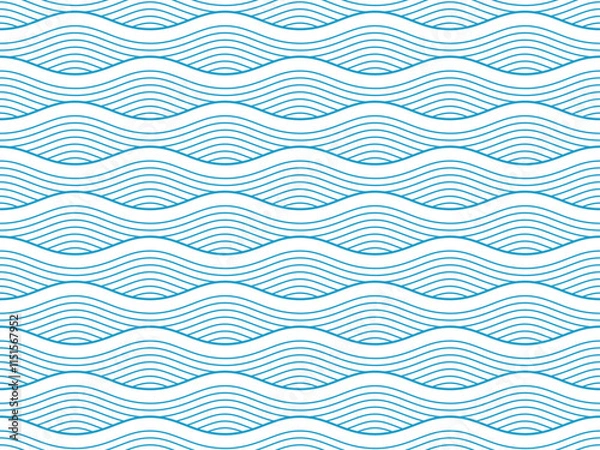 Fototapeta Seamless pattern with blue waves