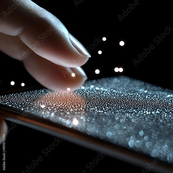 Obraz 3D Render Water Droplets on Screen