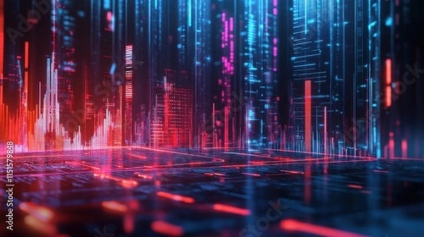 Fototapeta The Digital Gold Rush: A Visual Representation of Cryptocurrency Investment