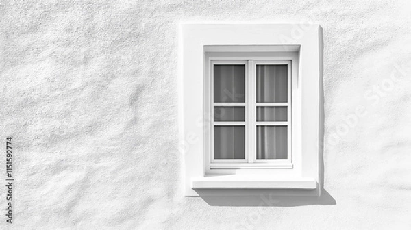 Obraz white window on white  house facade