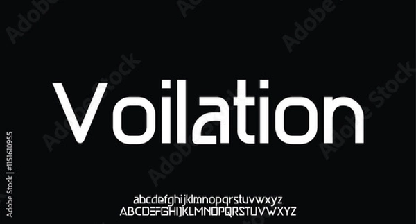 Fototapeta Modern minimal abstract alphabet fonts. Typography technology, electronic, movie, digital, music, future, logo creative font. vector illustration
