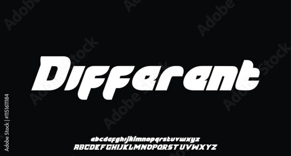 Fototapeta Modern minimal abstract alphabet fonts. Typography technology, electronic, movie, digital, music, future, logo creative font. vector illustration
