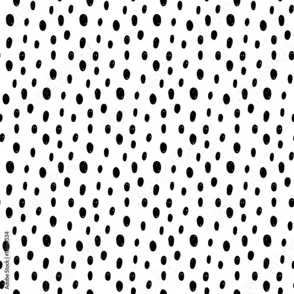 Fototapeta Hand Drawn Ink Polka Dot Pattern