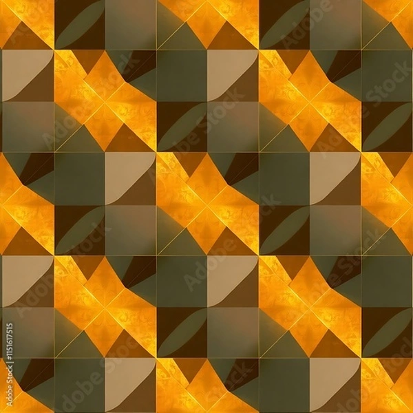Obraz Amber and Shadow Geometric Pattern 