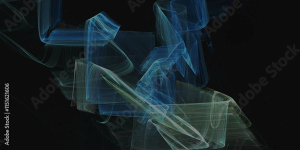 Fototapeta the black background with an abstract pattern resembles a spiral galaxy with twisting lights