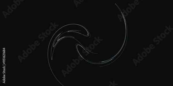 Fototapeta the black background with an abstract pattern resembles a spiral galaxy with twisting lights