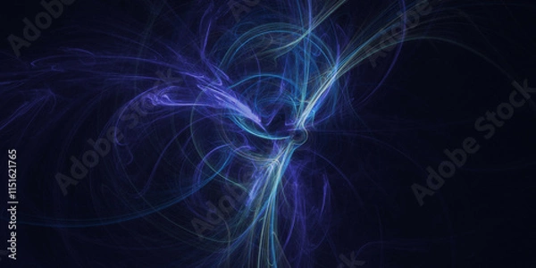 Fototapeta the black background with an abstract pattern resembles a spiral galaxy with twisting lights