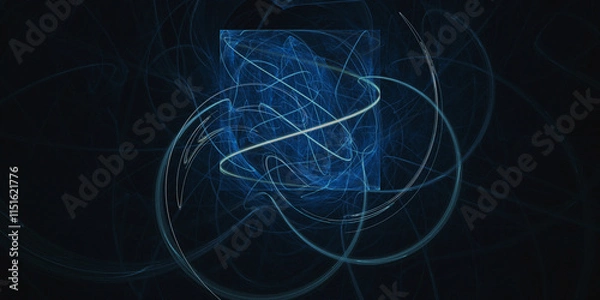 Fototapeta the black background with an abstract pattern resembles a spiral galaxy with twisting lights