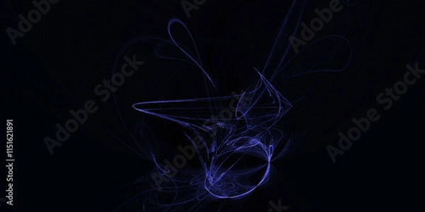 Fototapeta the black background with an abstract pattern resembles a spiral galaxy with twisting lights