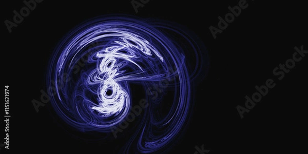 Fototapeta the black background with an abstract pattern resembles a spiral galaxy with twisting lights