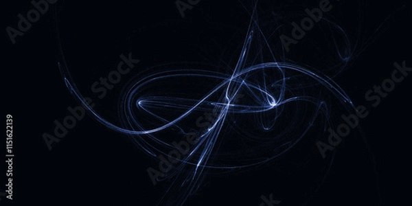 Fototapeta the black background with an abstract pattern resembles a spiral galaxy with twisting lights