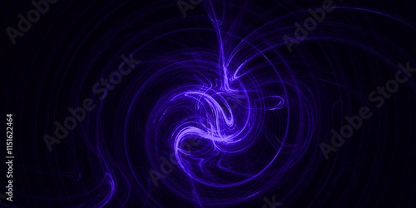 Fototapeta the black background with an abstract pattern resembles a spiral galaxy with twisting lights