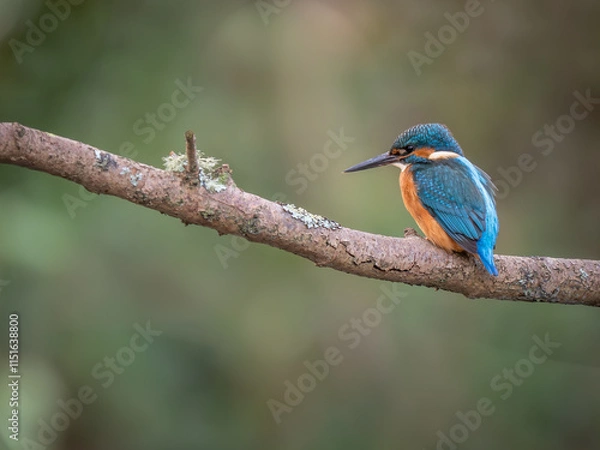 Obraz Male Kingfisher perhced on a Branch