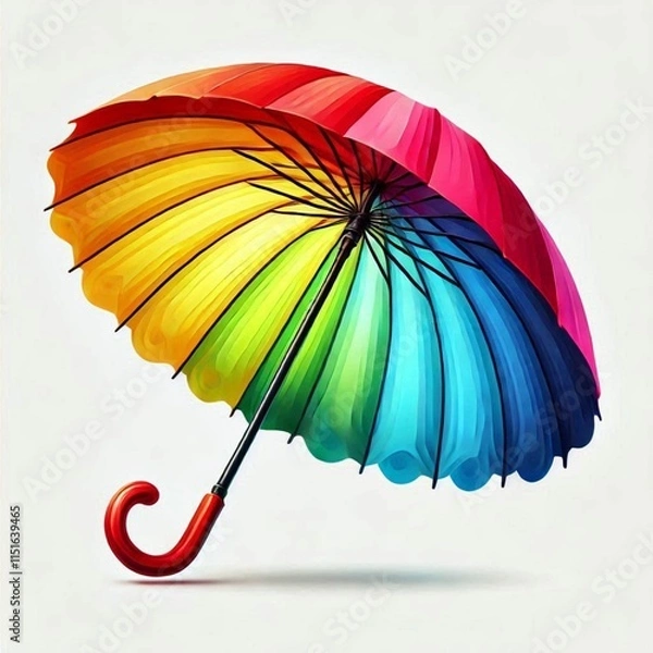 Obraz colorful rainbow umbrella on white background