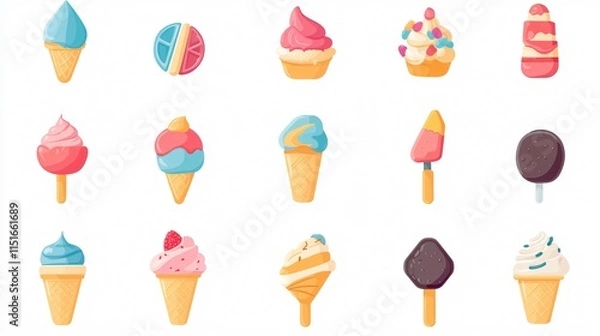 Fototapeta Modern Ice Cream Flat Icon for Creative Designs and Projects