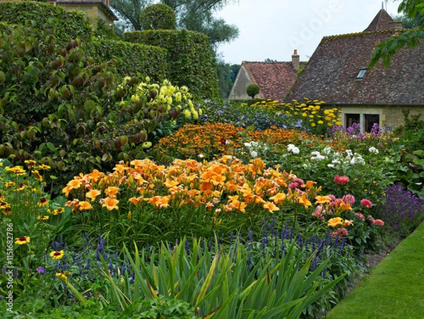 Obraz The colourful spring  border at Apremont
