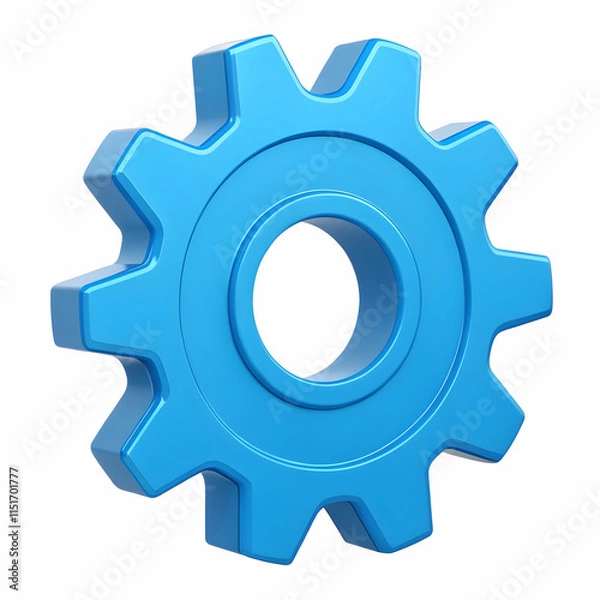 Fototapeta A blue gear icon represents settings, configuration,