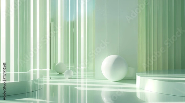 Obraz Graceful Green Glass Waves