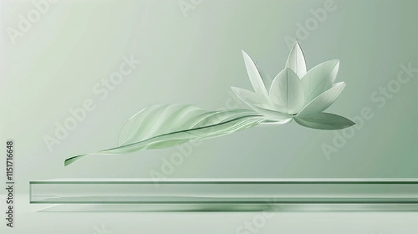 Obraz Graceful Green Glass Waves