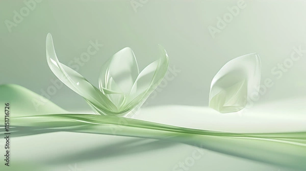 Obraz Graceful Green Glass Waves