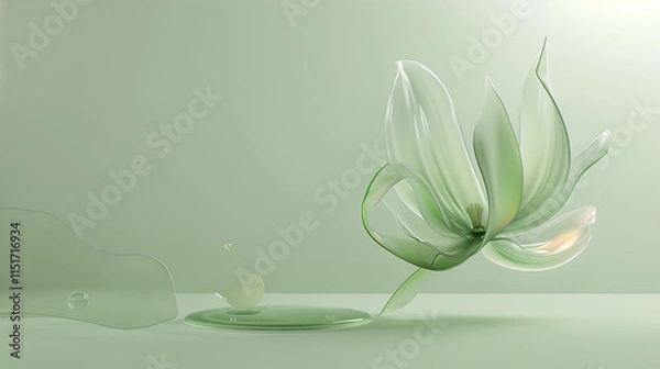 Obraz Graceful Green Glass Waves