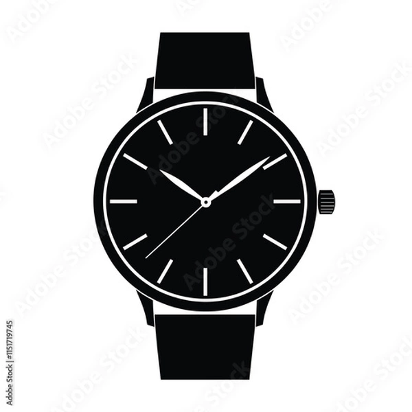 Fototapeta Clock icon in flat style, Business watch. Vector design element

