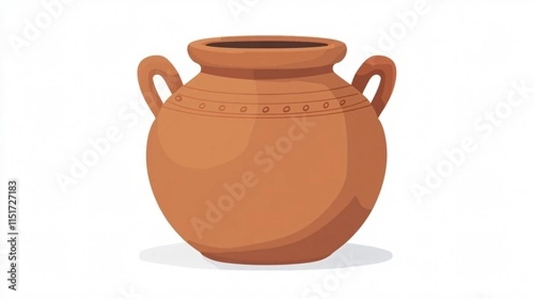 Fototapeta Elegant Clay Pot Vase with Handles Vector Illustration