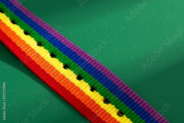 Obraz Colored lgbt bracelet on bright background.