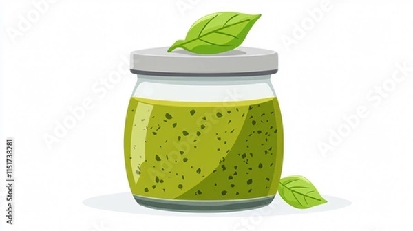 Fototapeta Transparent Pesto Sauce Jar Vector Icon for Professional Use