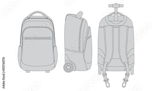 Obraz Backpack with Troller Vector Design