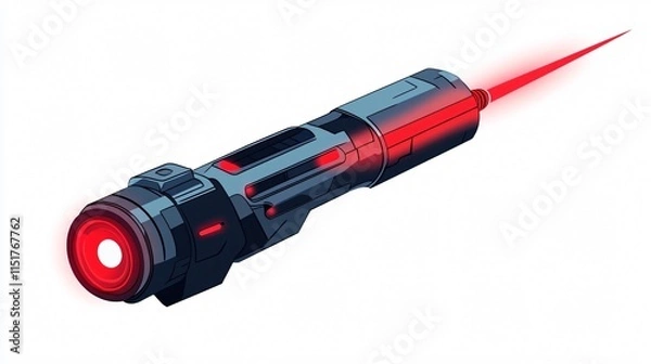 Fototapeta Professional Laser Pointer Red Beam Vector Illustration