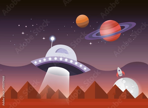 Obraz Illustration space landscape