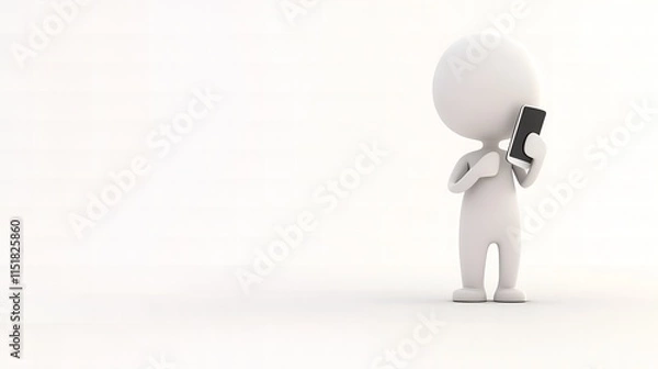 Fototapeta 3D Stick Figure Taking a Phone Call
