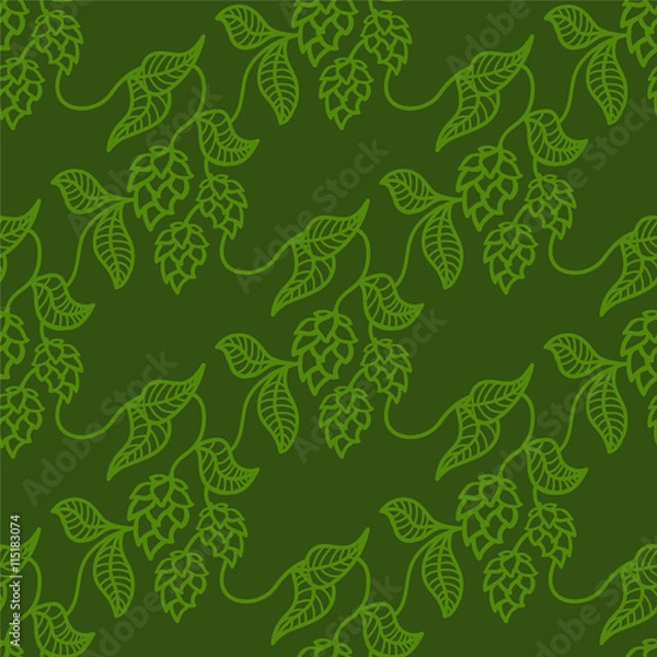 Obraz Hop beer seamless pattern background