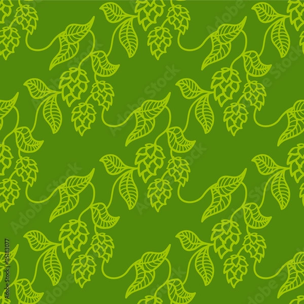 Obraz Hop beer seamless pattern background