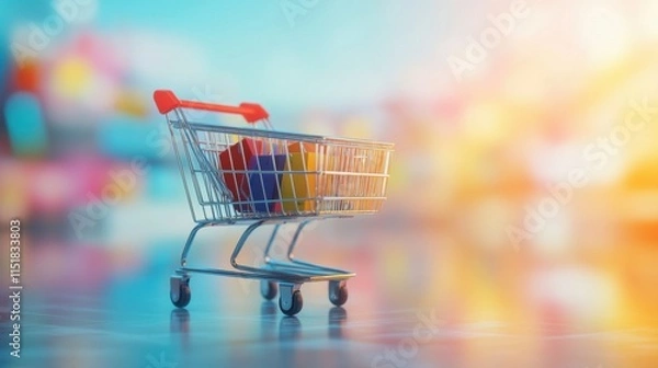 Fototapeta "A World of Possibilities Delivered: A Visual Representation of Online Shopping and E-commerce